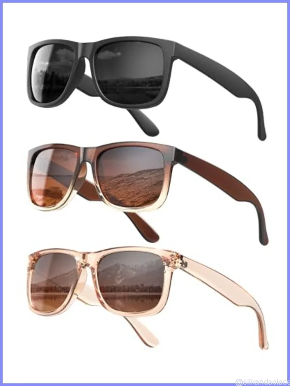 3 Pack Polarized Retro Sunglasses UV400 Full Frame for Driving Travel